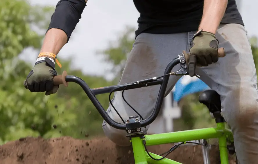 bmx handlebars on a mountain bike
